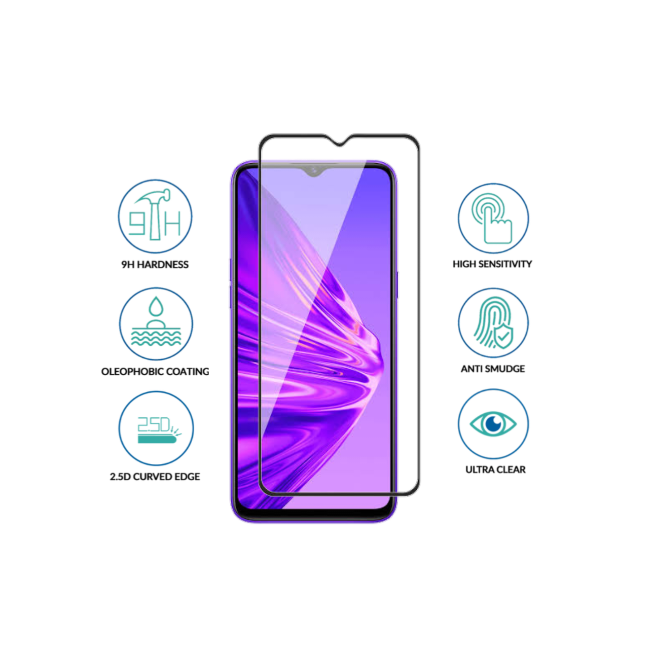 Realme C35 Full Cover Tempered Glass -