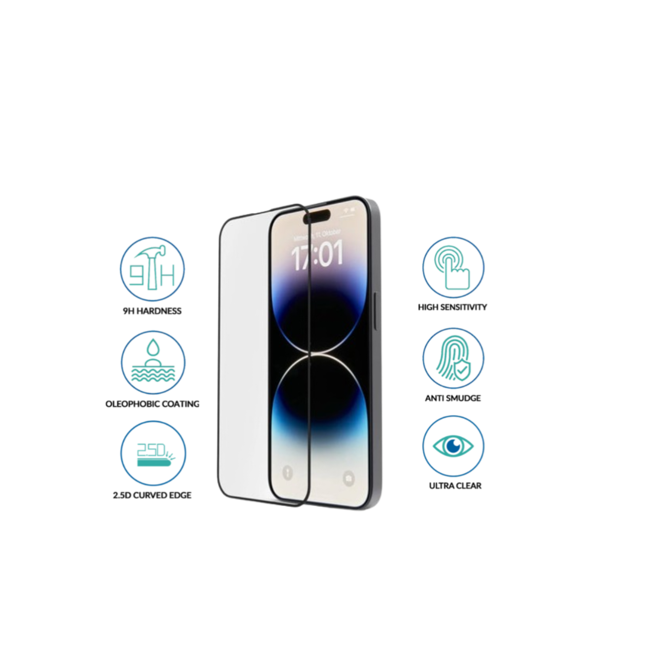iPhone 17 Pro Screen Protector – Premium Tempered Glass, Scratch Resistant, Bubble-Free Installation