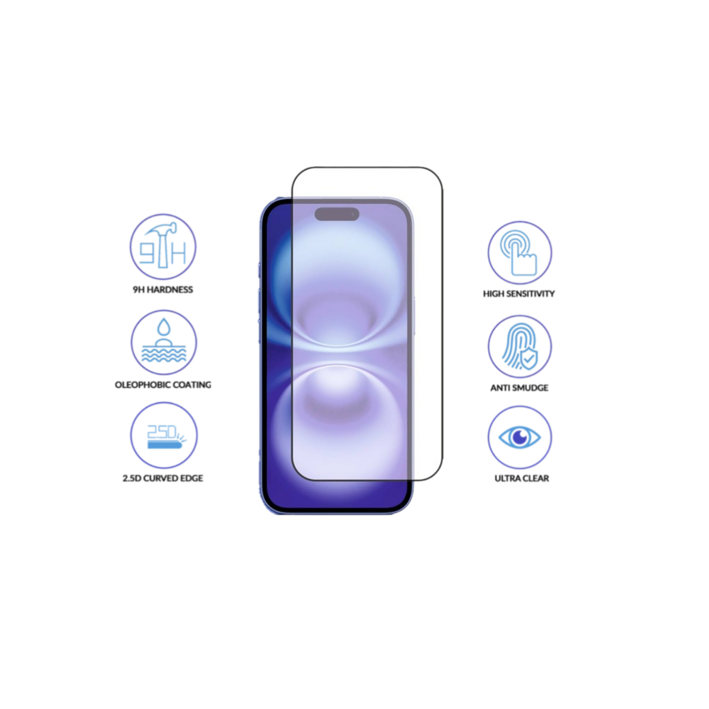 iPhone 16 Screen Protector – Shatterproof, Touch Sensitive, Easy Install