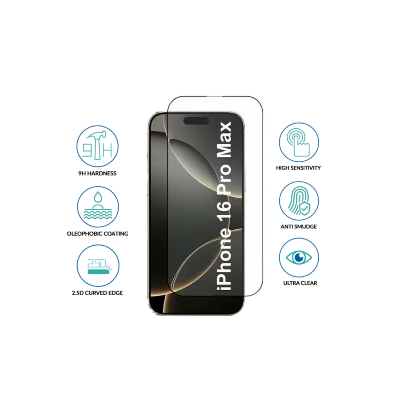 iPhone 16 Pro Max Screen Protector – Anti-Fingerprint, HD Clarity, Easy Install