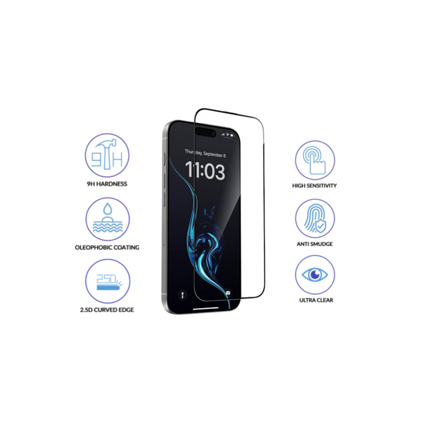 iPhone 16 Pro Premium Glass Screen Protector β Crystal Clear, Edge-to-Edge Protection