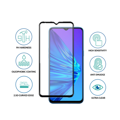 Realme 5 Full Cover Tempered Glass OG Quality
