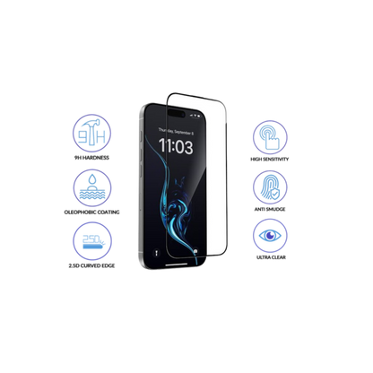 iPhone 16 Pro Premium Glass Screen Protector – Crystal Clear, Edge-to-Edge Protection